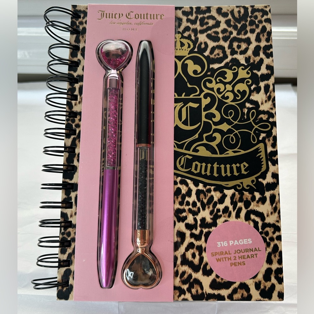 Juicy couture spiral journal with 2 pens